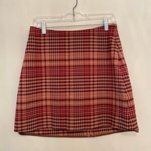 ARITZIA WILFRED Pink Plaid Skirt in size 8